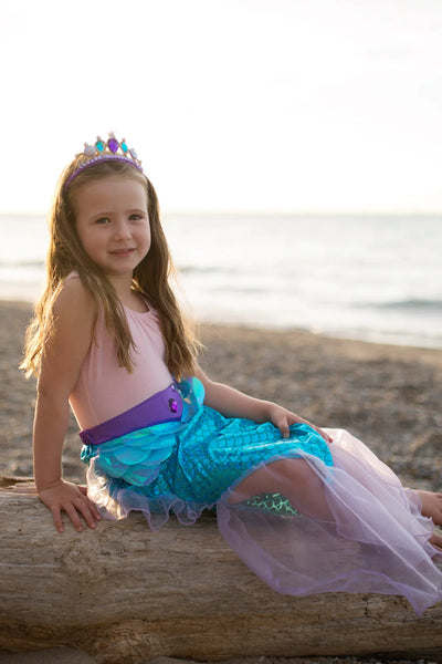 mermaid glimmer skirt set with headband
