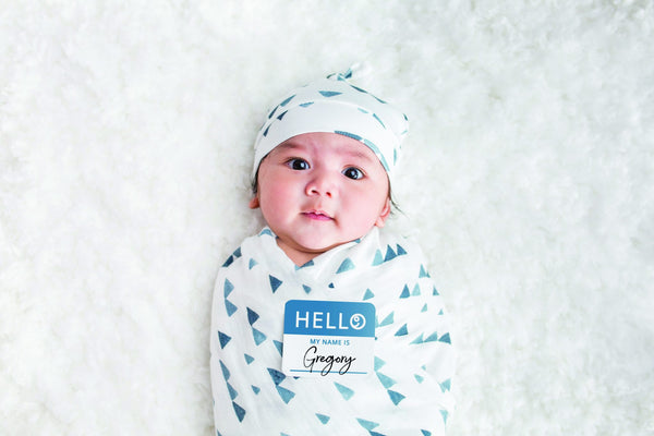 hello world hat and swaddle set