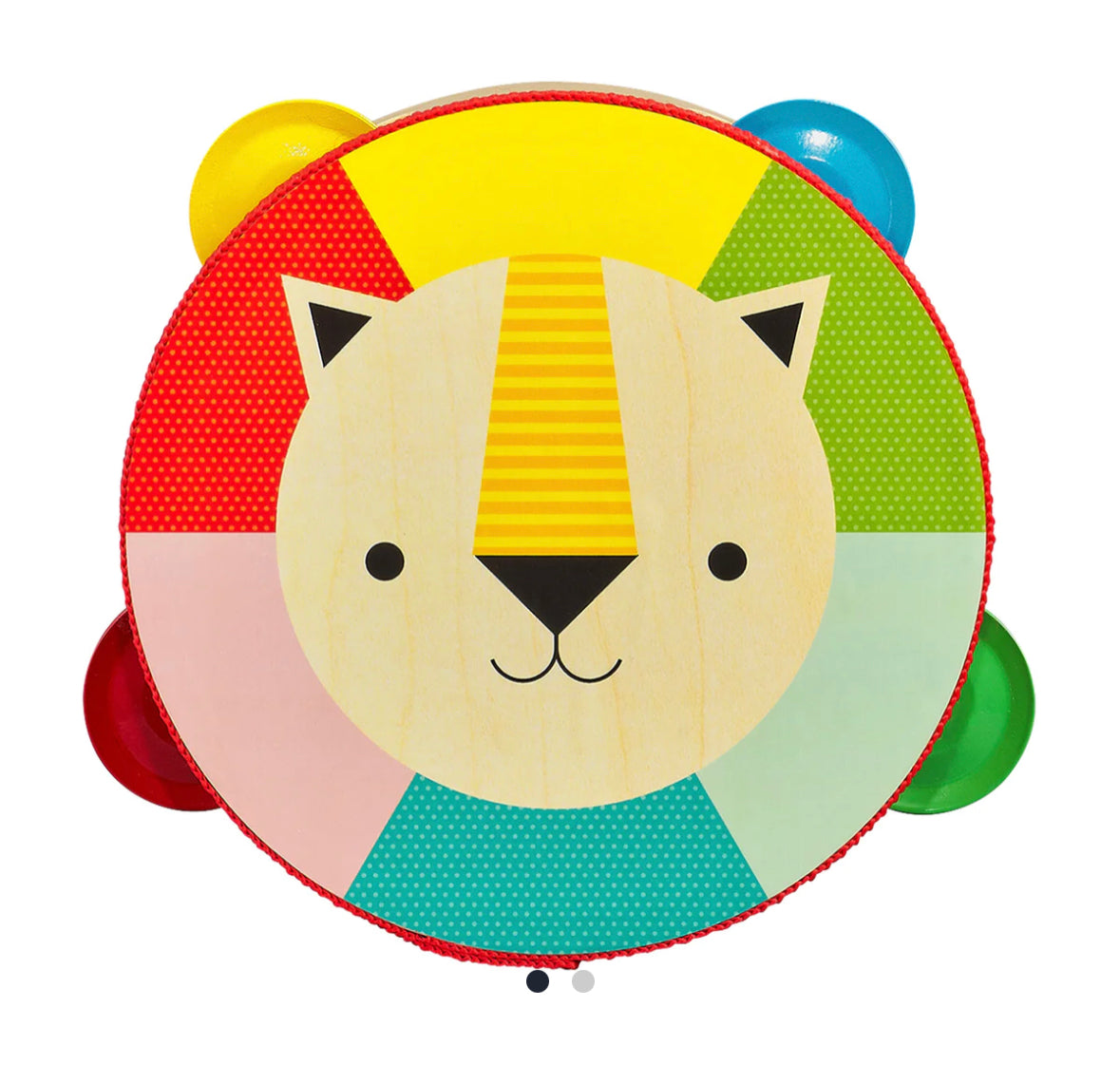 kaleidoscope lion wooden tambourine