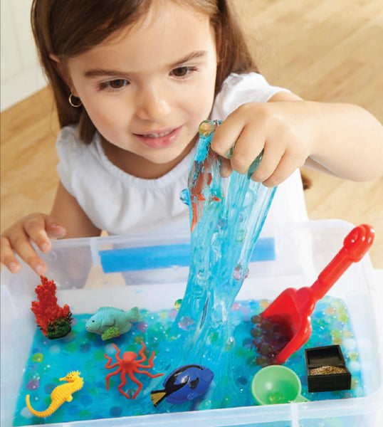 sensory slime bin - sea life