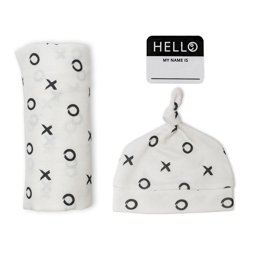 hello world hat and swaddle set Parkway Presents