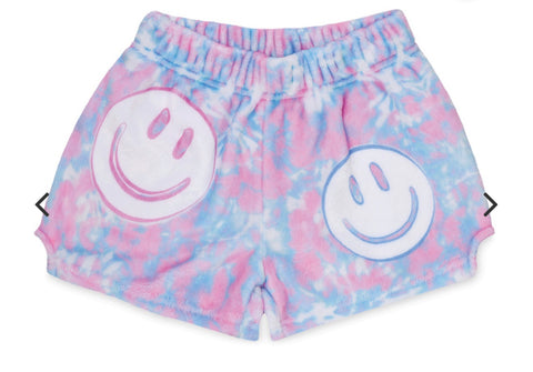 tie dye smiles fuzzie shorts