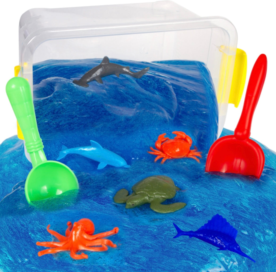 sensory slime bin - sea life