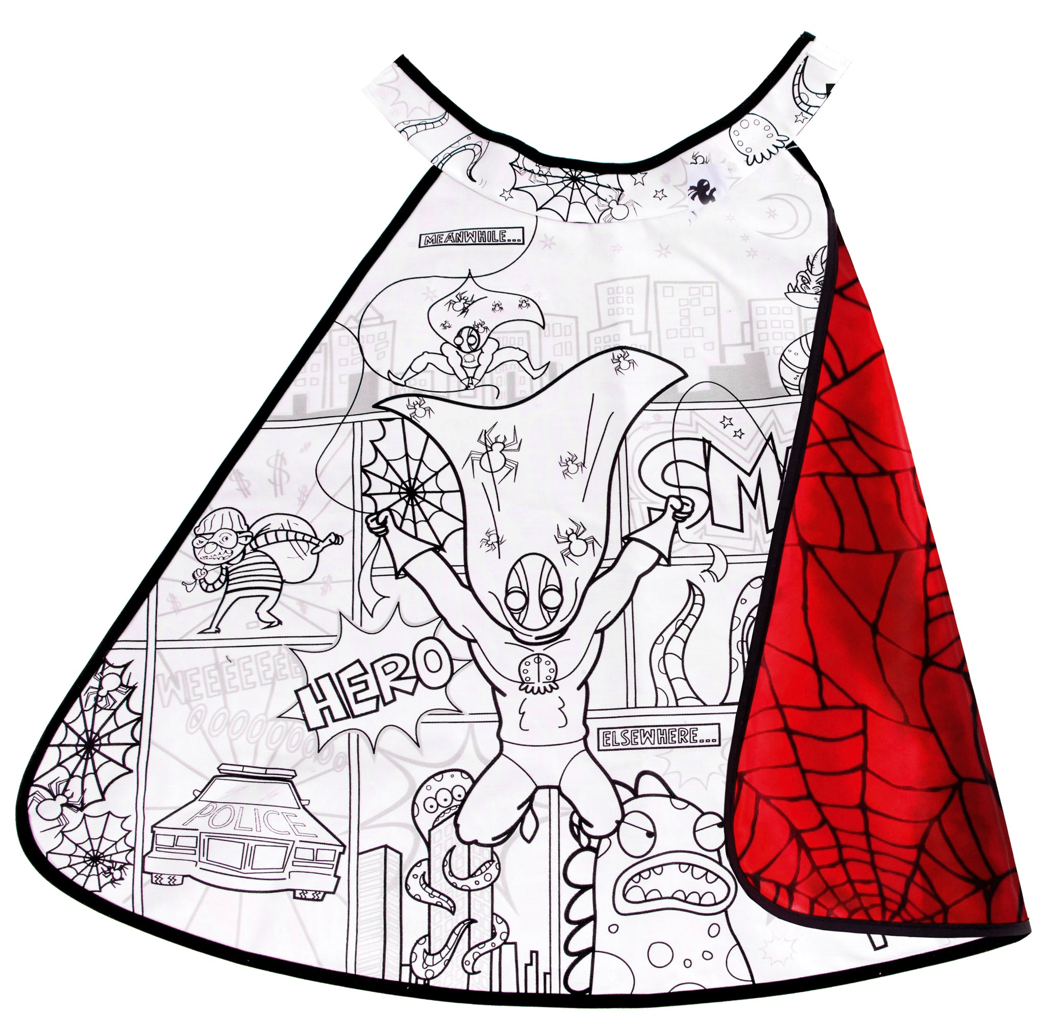 colour a cape spider super hero
