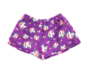 pretty unicorn fuzzie shorts