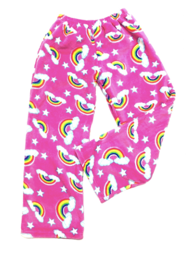pink clouds fuzzie pants