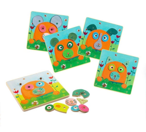 crea doudou  -  animal face puzzle