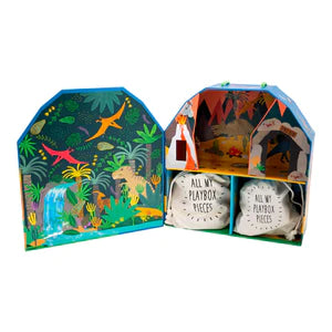 dino playbox with wood pieces