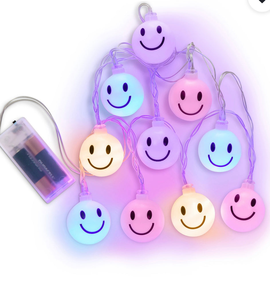 happy face string lights