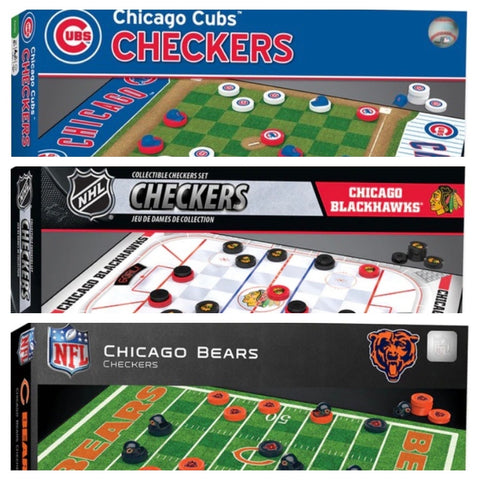 checkers - cubs, bears, blackhawks