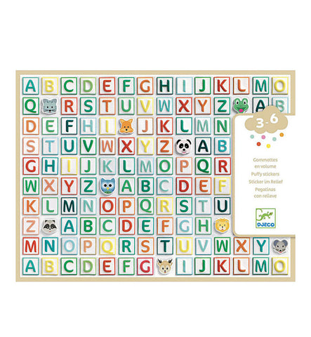 alphabet puffy stickers