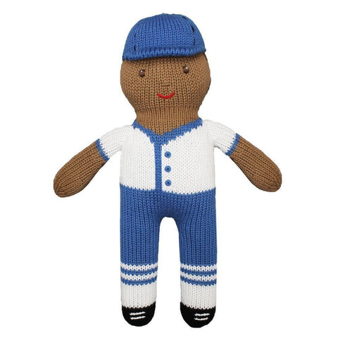 baseball player knit doll 12”