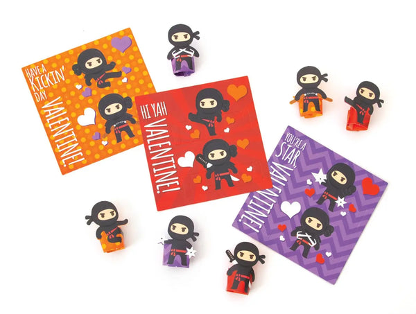 ninja finger puppet valentines