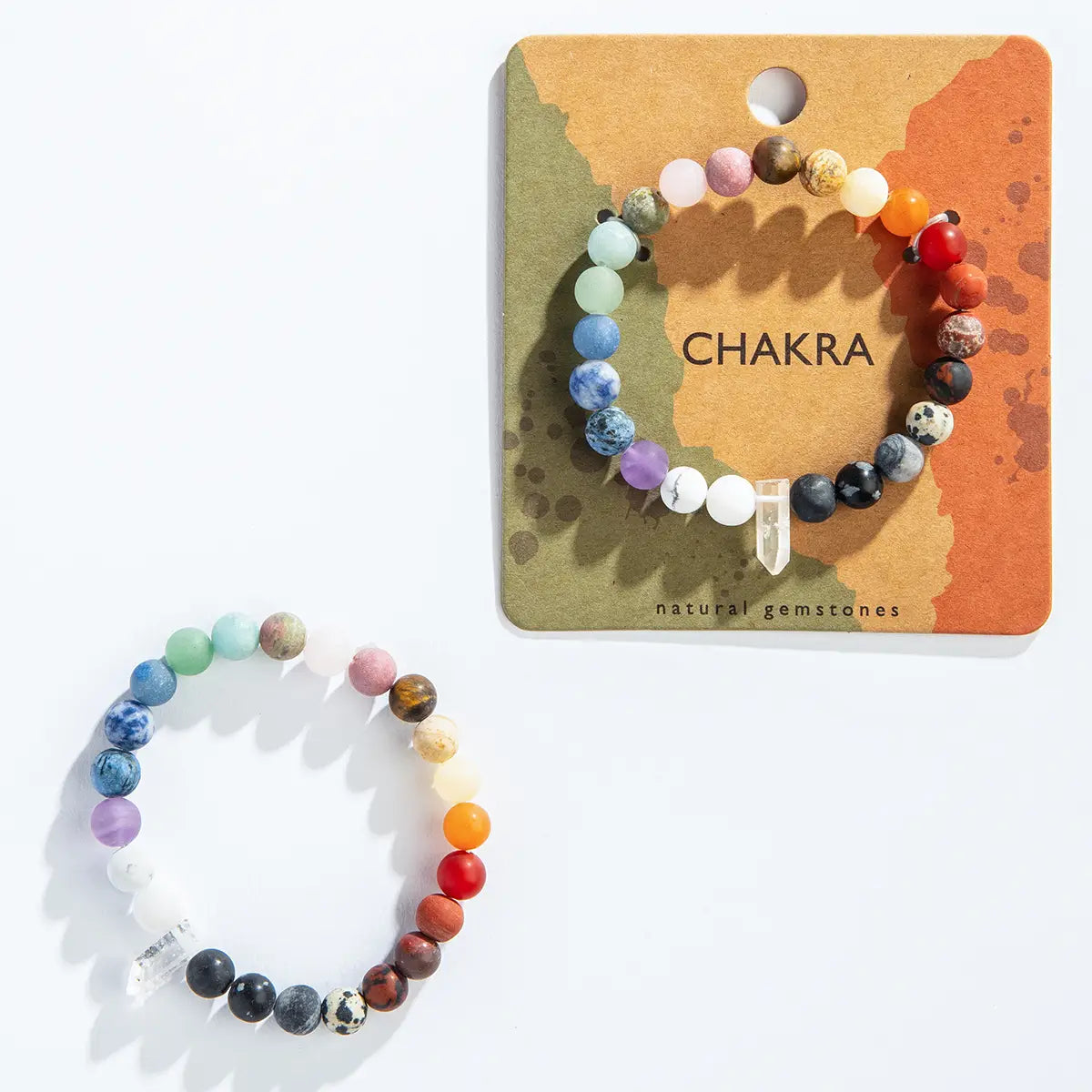 crystal point chakra bracelet