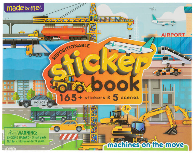 repositionable sticker book - machines on the move
