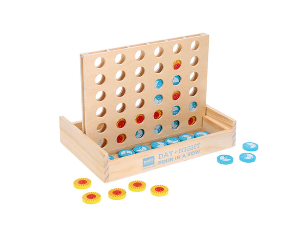 day plus night four in a row wooden game