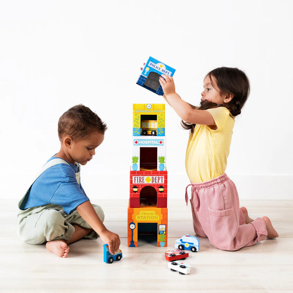 stackables nested cardboard toys & cars set