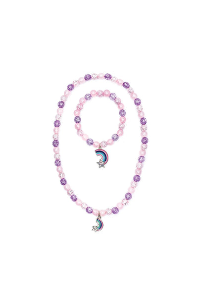 rainbow necklace and bracelet set