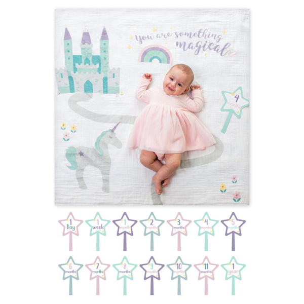 baby's first year blanket and cards set