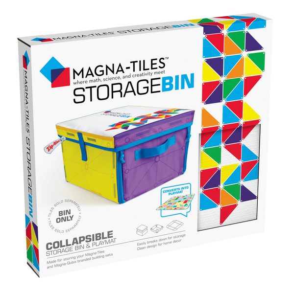 magna -tiles storage bin and interactive playmat