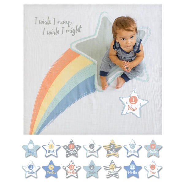 baby's first year blanket and cards set