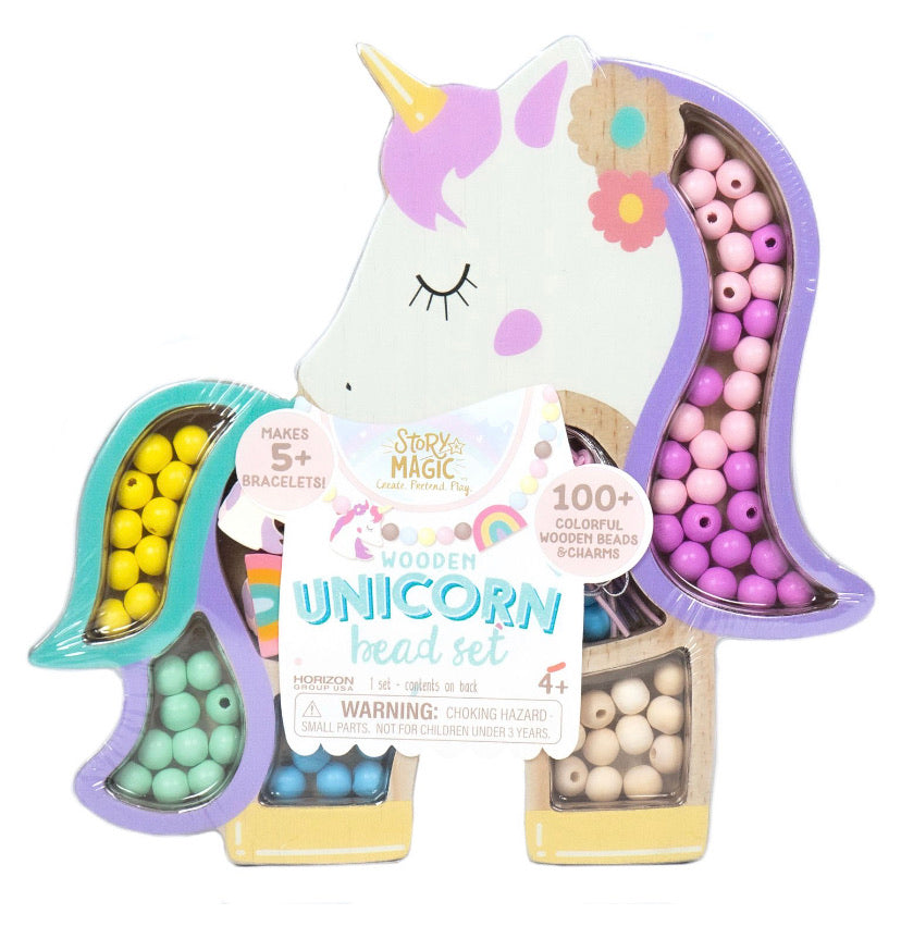 wooden unicorn bead set