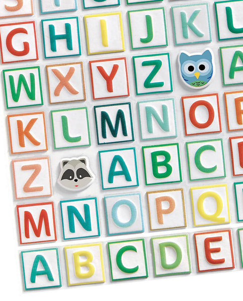 alphabet puffy stickers