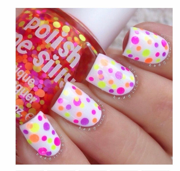 polka dot glitter nail polish collection