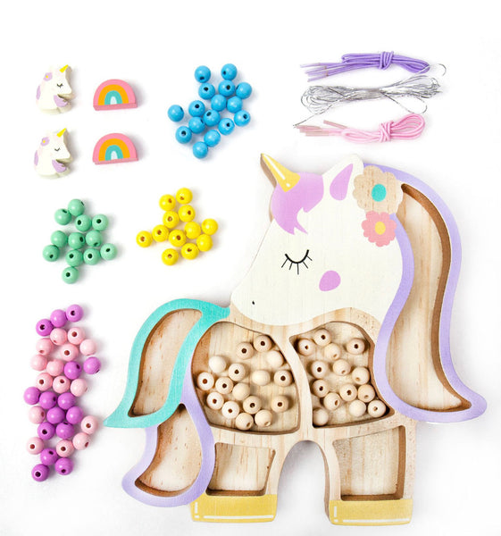 wooden unicorn bead set