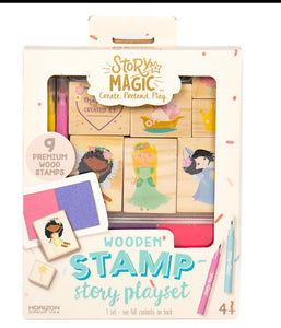 wooden stamp story playset