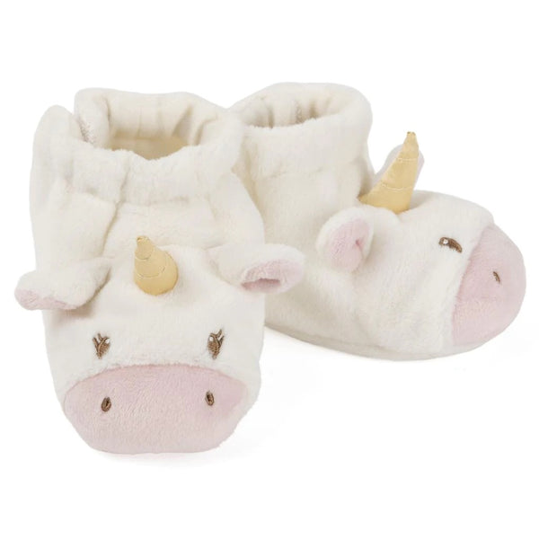 rattle booties - dog or unicorn