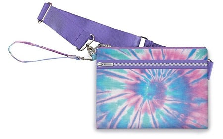 canvass 3 in 1 crossbody, pouch/belt bag tie dye