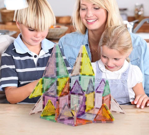 pastel glitter magnetic building tiles 48 pc set