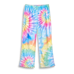 Pastel tie dye fuzzie pants