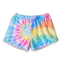 pastel tie dye fuzzie shorts