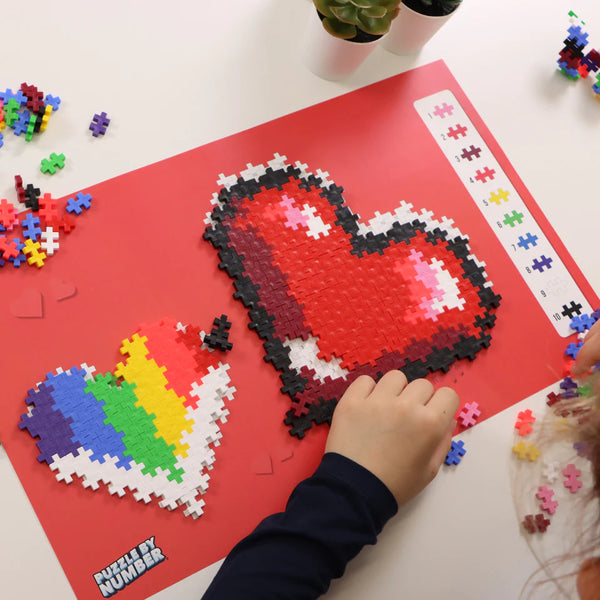 plus plus puzzle by number - hearts