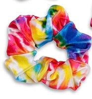 tie dye velvet scrunchie