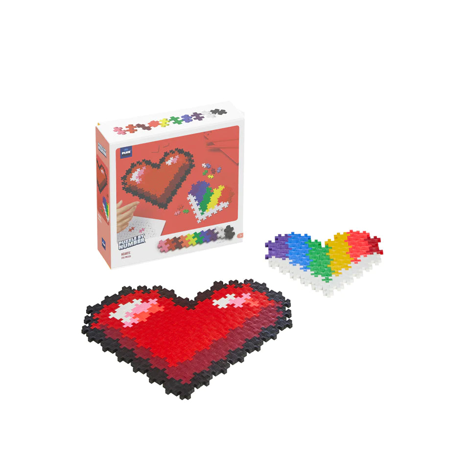 plus plus puzzle by number - hearts