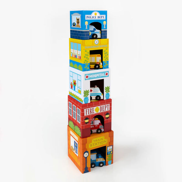 stackables nested cardboard toys & cars set