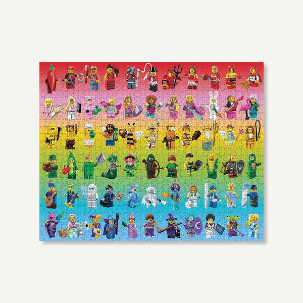 lego minifigure rainbow - 1000 piece puzzle