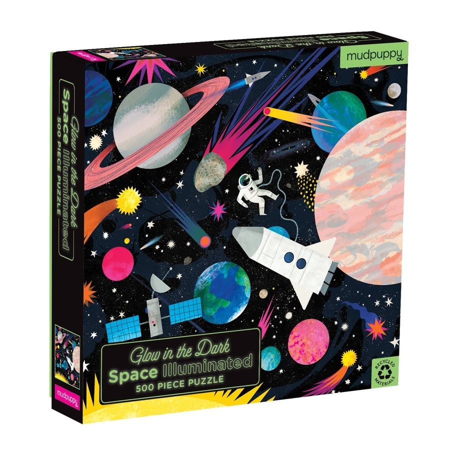 glow in the dark space illuminated- 500 piece puzzle