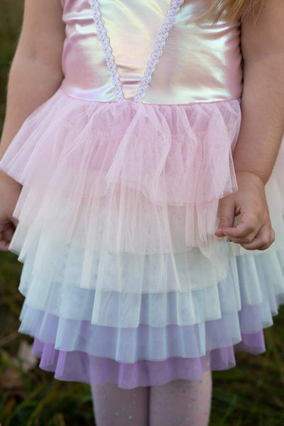 rainbow ruffle tutu dress