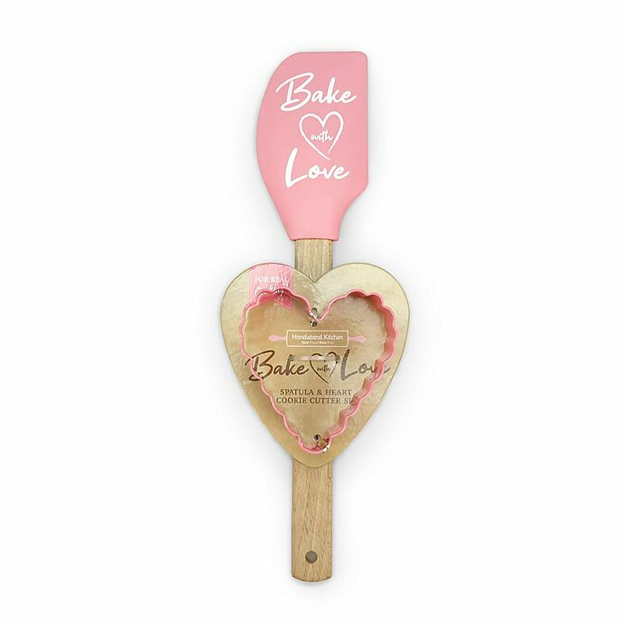 bake with love spatula and heart cookie cutter set