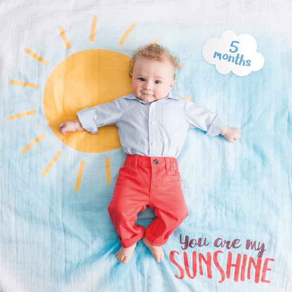 baby's first year blanket and cards set