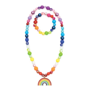 double rainbow necklace and bracelet set