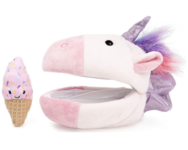 unicorn plush pod with ice cream cone