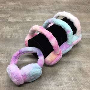 tie dye fuzzie ear muffs