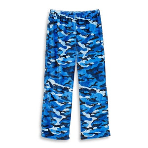 blue camo fuzzie pants