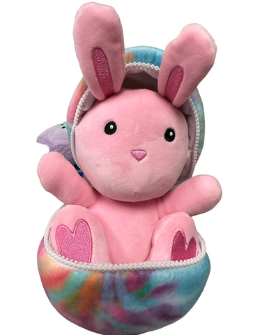 bunny zipper egg fleece plush