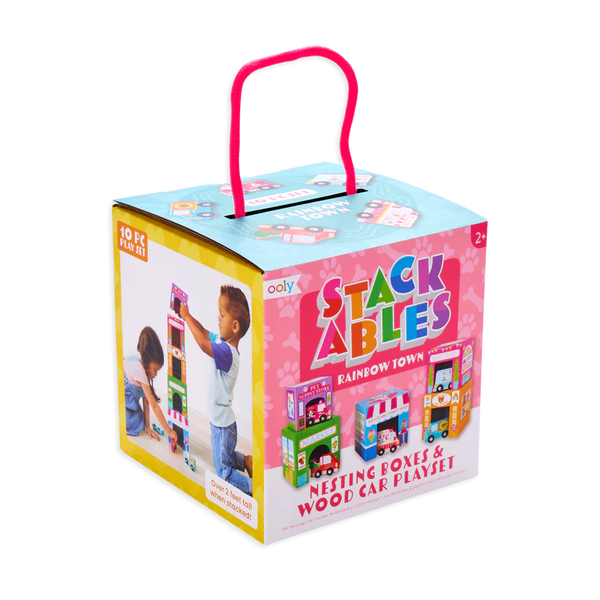 stackables nested cardboard toys & cars set